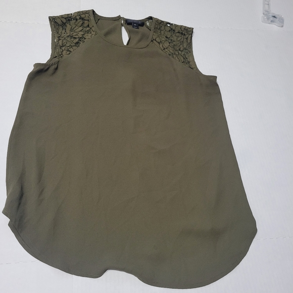 J.Crew Women’s Army green Sleeveless Lace Top Sz0 - Picture 3 of 7